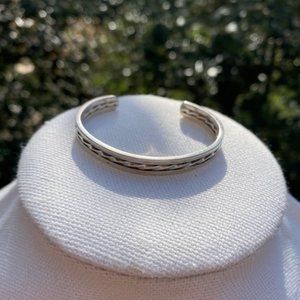 VTG Sterling Silver Rope CUFF BRACELET